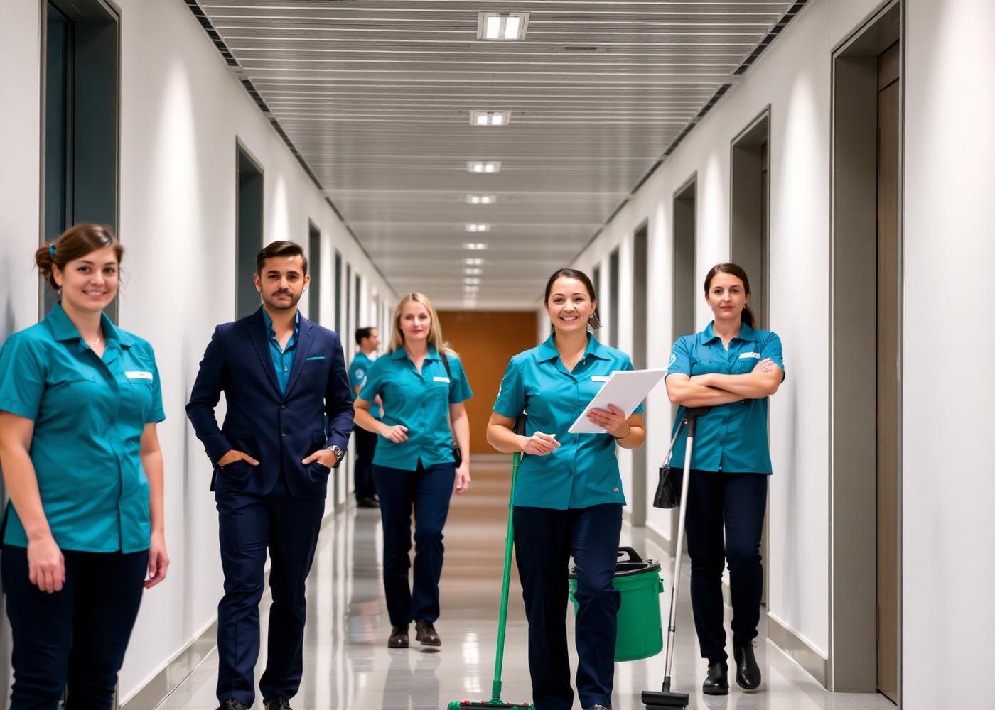 Equipe de limpeza e conservação